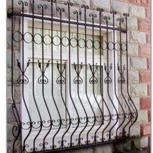 Wrought iron window guard style 1