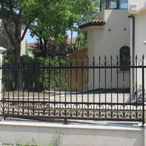 14 gauge steel hand forged wrought iron fence installed in Guyana Top Villas