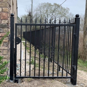 20 gauge steel hand forged wrought iron fence installed in USA Top Villas