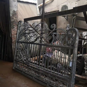 14ft wrought iron gates galvanized photos exprot to USA 