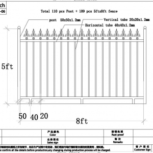 120 panels 5ft x8ft wrought iron fence 