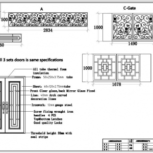 Hench Wrought Iron Gates Iron Doors Railing Fence  CAD Design Project2