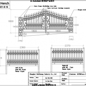 Hench Wrought Iron Gates Iron Doors Railing Fence  CAD Design Project7