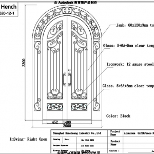 Hench Wrought Iron Gates Iron Doors Railing Fence  CAD Design Project15