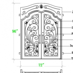 Hench Wrought Iron Gates Iron Doors Railing Fence  CAD Design Project16