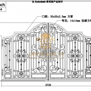 Hench Wrought Iron Gates Iron Doors Railing Fence  CAD Design Project22