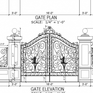 Hench Wrought Iron Gates Iron Doors Railing Fence  CAD Design Project28