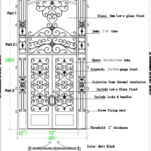 Hench Wrought Iron Gates Iron Doors Railing Fence  CAD Design Project24