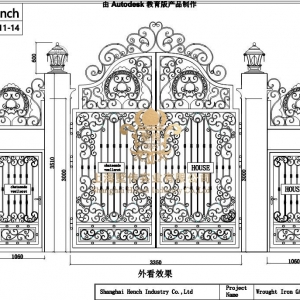 Hench Wrought Iron Gates Iron Doors Railing Fence  CAD Design Project31
