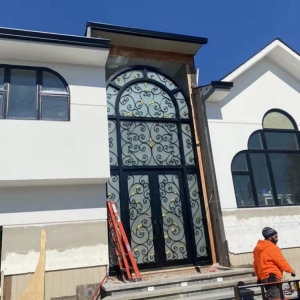 Export USA Large Wrought Iron Door Installed Photos