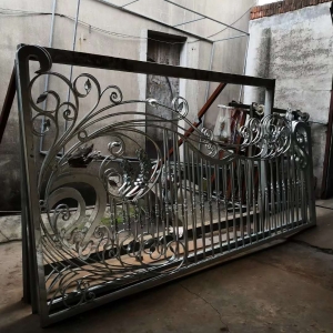 20ft wrought iron driveway gates hot dip galvanzied and shipping to USA