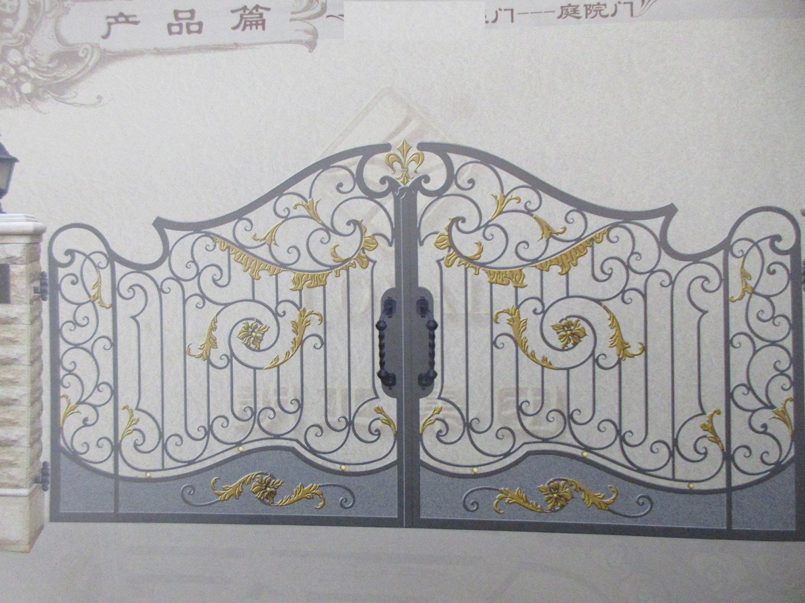 Wrought iron gates manufacturers China garden metal steel driveway swing sliding gate sppliers Hc-g25