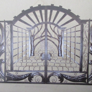 Wrought iron gates manufacturers China garden metal steel driveway swing sliding gate sppliers Hc-g24