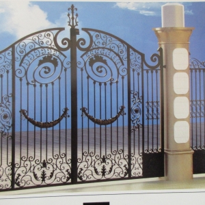 Wrought iron gates manufacturers China garden metal steel driveway swing sliding gate sppliers Hc-g18