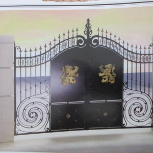Wrought iron gates manufacturers China fancy driveway gate Hc-g2