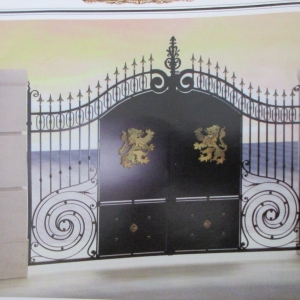 Wrought iron gates manufacturers China fancy driveway gate Hc-g2