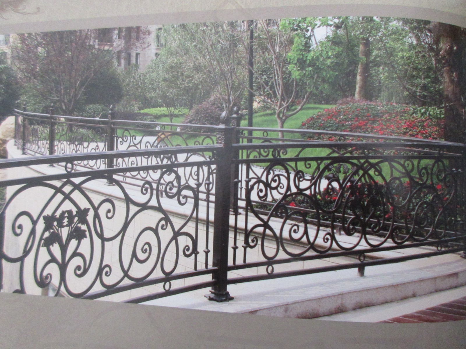 Wrought iron railings balustrades balcony manufacturers China garden metal steel railing sppliers Hc-r7