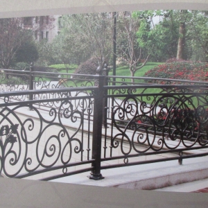 Wrought iron railings balustrades balcony manufacturers China garden metal steel railing sppliers Hc-r7