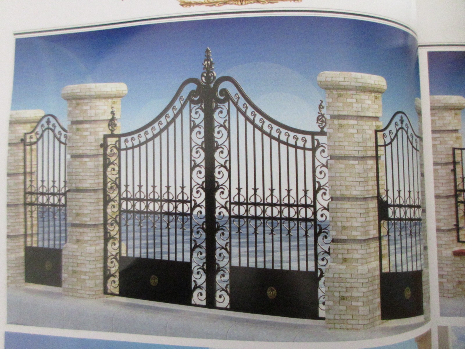 Wrought iron gate manufacturers China garden metal steel driveway swing sliding gates sppliers Hc-g26