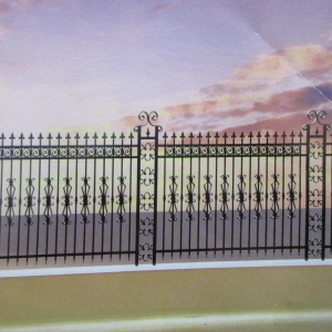 Wrought iron fence gates manufacturers China garden metal steel fencing driveway gate sppliers Hc-f6