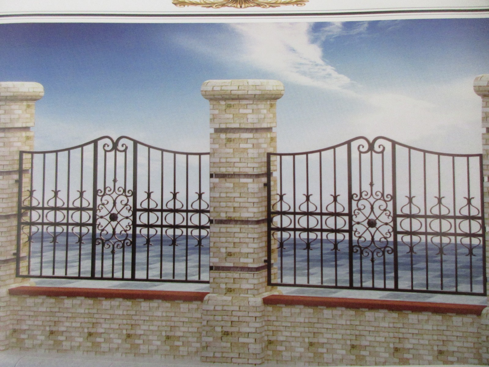 Wrought iron fence gates manufacturers China garden metal steel fencing driveway gate sppliers Hc-f10