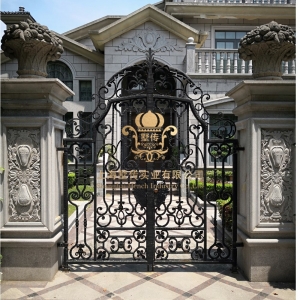 Wrought Iron Gate Manufacturers China Garden Metal Steel Driveway Swing Sliding Gates Fence Suppliers HC-Eg31