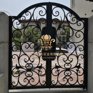 Wrought Iron Gate Manufacturers China Garden Metal Steel Driveway Swing Sliding Gates Fence Suppliers HC-Eg34