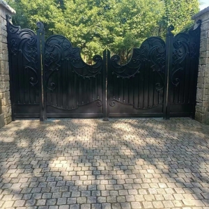 Fancy design wrought iron gates installed in Shanghai China