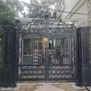 Driveway Wrought Iron Gates Manufacturers China Garden Metal Steel Driveway Swing Sliding Gates Door Railings Balustrades Fences Suppliers HC-Eg31