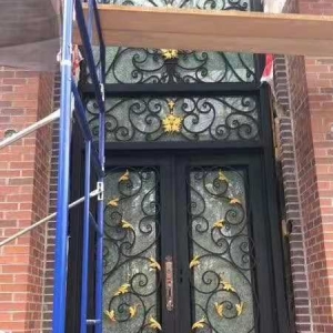 Wrought iron gates iron doouble front steel french doors staircase railing balustrades fence China manufacturers suppliers 5