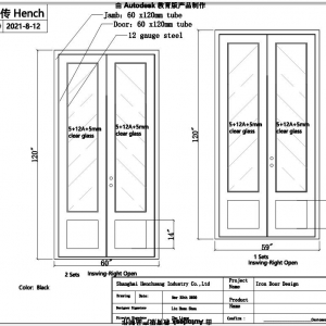 Hench Wrought Iron Gates Iron Doors Railing Fence  CAD Design Project6